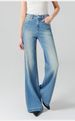 High-Waisted Supermodel Pants For Women Four-Way Stretch Loose Fit Slightly Flared Straight Leg Light Blue Denim Jeans Spring_ecoleips.com