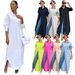 10077 Women's Fashion Casual Spring New Solid Color Long Shirt Jacket_ecoleips.com