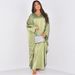 A001 Middle East Cross-border New Hot-selling Modest Women's Fashion Loose Rhinestone Abaya V-neck Long Dress_ecoleips.com