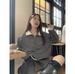 European And American Style Polo Collar Sweatshirt For Women, Half-zip Short Autumn Jacket, Striped Long-sleeve Pullover_ecoleips.com