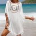 European And American Vacation Hand-Crocheted Solid Color Patchwork Dress With Tassels Sun_ecoleips.com