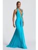 Deep V Neck Draped Ruched Sexy Maxi Dress Women Summer Fashion Halter Sleeveless Backless Club Party Long Dress Elegant BM98_ecoleips.com