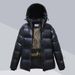 Women's Clothing Black And Gold Five Grid Hooded Down Cotton Coat Short Winter Clothes For Men And Women, Fashionable Thickened Cotton Padded Jacket_ecoleips.com