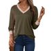 Wholesale Of Simple And Versatile Large-V-Neck Solid Loose Sweatshirts, Thin Casual Tops And T-Shirts_ecoleips.com