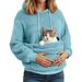 Aria Basics European And American Autumn/Winter Women's Flannel Hoodie With Pet Pocket Design_ecoleips.com
