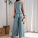 Women's Clothing Wide Leg Pants Casual Fashion Solid Color High Waist Loose Suit_ecoleips.com
