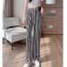 Summer Korean Style Trendy Women's Thin Striped Straight Leg Pants Heavy Duty Digital Print Loose Fit Men's Clothing_ecoleips.com