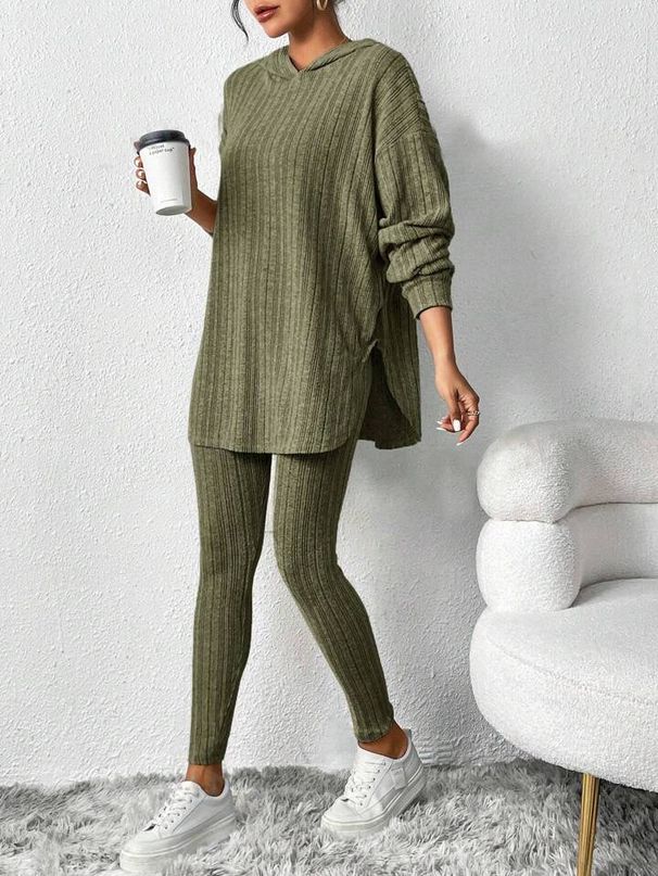 Aria Basics In Stock Autumn Winter European American Cross-Border Women's Clothing Loose Hooded Sleeve Casual Long Pants_ecoleips.com