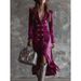 Velvet Blazer Dress With Double-Breasted Buttons – Elegant A-Line Midi Dress For Women, Retro British Style (Wine Red, Sizes S-Xxl)_ecoleips.com