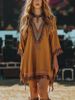 Women's Clothing Bohemian Fringe Festival Dress – Vintage 70s Style With Tribal Print & Flowy Silhouette (S-XXL)_ecoleips.com