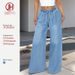 Women's Relaxed Fit Vintage Straight Leg Jeans – Stretchy Wide Leg Denim Pants With Casual Drape (Light Blue, S/M/L/Xl)_ecoleips.com