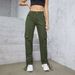 Women's Clothing Overalls New Casual Trousers For Women Six Pockets High Waist_ecoleips.com