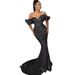 Women's Clothing Fashionable Women's Off-Shoulder Sequined Evening Dress Sexy Banquet Gown For Formal & Casual For Women_ecoleips.com