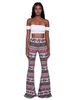 K Fashion Pattern Printed Women's Micro Flared Pants With Flared Pants_ecoleips.com