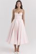 Elegant V-Neck Corset Midi Dress With Underwire & A-Line Silhouette – Slimming Summer Staple For Women_ecoleips.com