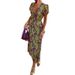 2026 Spring New Arrival: Cross-Border European And American Foreign Trade Women's Fashion Printed V-Neck Pleated_ecoleips.com