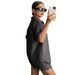 Women's Summer Beach Two Piece Set Openwork Sun Protection Cardigan Top With Short Sleeves And Matching Shorts_ecoleips.com