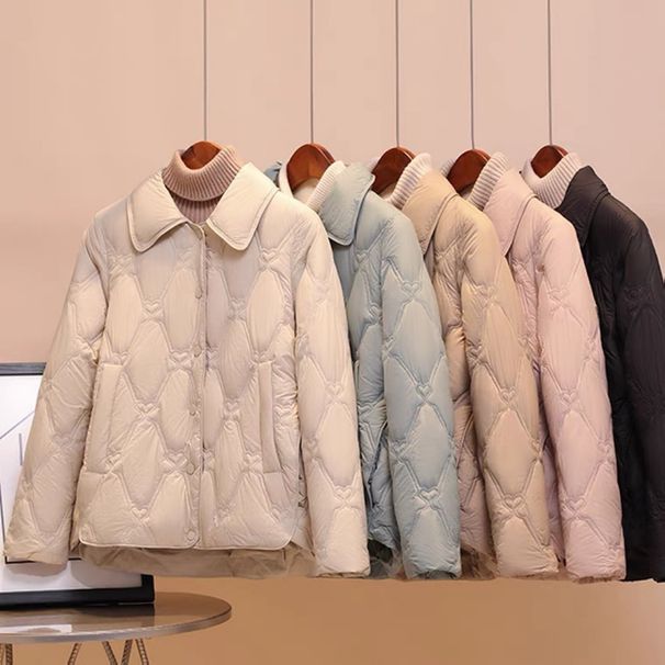girl Girl Lightweight Short Down Jacket Women 2025 New Small Size Loose Fashion Solid Color Women's Coat For Autumn And Winter_ecoleips.com