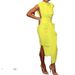 2021 European And American Women's Fashion New Summer Solid Color Short-sleeve Sleeveless Dress, Slim Fit, Bodycon,_ecoleips.com