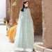 Women's Clothing Middle Eastern Mint Green Long Dress Handmade Diamond Embellished Flowing Cape Arabian Elegant Dress_ecoleips.com