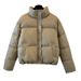"Women's PU Leather Puffer Jacket Winter Short Stand Collar Thickened Slim Fit Coat With Pockets For Casual & Office Wear (Black/Green/Brown/Cream)"_ecoleips.com