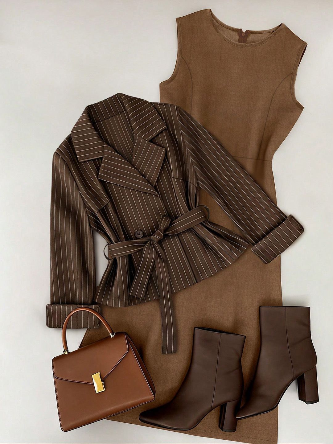 Women's European American Style Two Piece Suit Set Spring Striped Trousers Bound Suit Skirt Sets_ecoleips.com