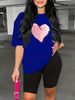 Summer Women's Casual And Fashionable Heart-shaped Letter Printed Round Neck Loose T-shirt+shorts Two-piece Sportswear Suitable For Daily Wear-27_ecoleips.com