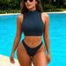 Women's Clothing Women's Slim Fit Sleeveless Faux High Neck Vest Autumn Casual Outing Shirt Sexy Style Bikini_ecoleips.com