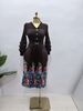 Women's Pleated Print Dress High-End Feel Elegant Asymmetrical V Neck New Style Clothing_ecoleips.com
