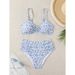 Women's Clothing Fashionable Floral Print Three Piece Bikini Set For Women All Over Print For Formal & Casual For Women_ecoleips.com