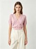 Loose V Neck Knit Blouse, Soft Skin-friendly Shirt_ecoleips.com