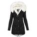 girl Girl Girl European And American Cross-Border New Style Top Parka Waist-Cinching Fleece-Lined Collar Poc Women's_ecoleips.com