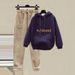 Cozy Sherpa-Lined Embroidered Sweatshirt & Wool Wide-Leg Pants Set (Winter Loungewear, S-XXL, Unisex-Friendly Fit)_ecoleips.com