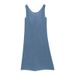Verve Love And Nancy Thirteen Lines 2025 Summer Sleeveless Round Neck Light Artistic Atmosphere Full Linen Dress 22363_ecoleips.com