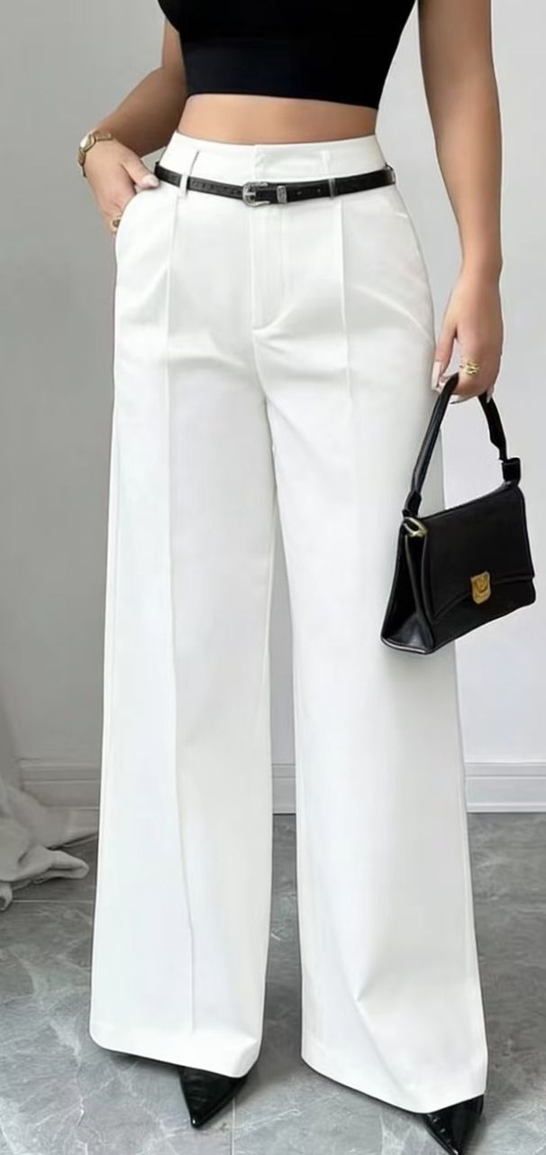 Women's High-Waisted Loose Straight Leg Trousers Autumn/Winter Casual Elegant Commuter Pants European American Style_ecoleips.com
