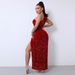 Women's Clothing Sleeveless Sequined Long Skirt Dress Dress_ecoleips.com