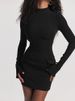 Autumn Office Lady Mini Dress Women Streetwear Long Sleeves Solid Sexy Bodycon Black Dress Casual Clubwear Elegant Party Dresses_ecoleips.com