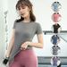 Women's Clothing Slim Fit Yoga Clothes Fitness Tight Fit Running Sweat Absorbent Quick Dry Clothes Slim Fit Tight Fit Yoga Short Sleeve T Shirt_ecoleips.com