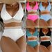 Women's Clothing Swimsuit Two Piece High Waisted Straps Solid Color Special Fabric Popular Online Bikini_ecoleips.com