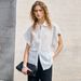 100% Ramie Short Sleeve Shirt For Women - Lightweight Breathable Oversized Poplin Shirt With Classic Collar, Airy Summer Top In Yellow, Navy, Beige_ecoleips.com