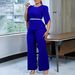 Women's Clothing New Fashion Temperament Elegant Solid Color Tops Wide Leg Pants Two Piece Suit_ecoleips.com