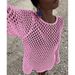 Sexy Crochet Beach Cover Up - Lightweight Lace Knit Sun Shirt, Bikini Cover Up, Summer Vacation Outfit For Women, Swimwear Wrap, Boho Chic Style_ecoleips.com