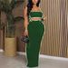 Women's Clothing Sexy Tube Top And Suspender Hollow Long Dress Suit New Fashion Belly Revealing Slim Suit_ecoleips.com