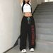 New Women's Hip Hop Dance Pants Loose Fit Streetwear Jazzy Trousers With Pockets - High Waist Stretchy Polyester Pants For Urban Fashion (Black/White/_ecoleips.com