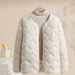 Ultra-Light Cloud Down Jacket For Women - Short Puffer Coat With U-Neck, Slim Fit, Casual Outerwear (Black, Dark Green, Light Beige, Khaki)_ecoleips.com