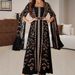 Women's Clothing Elegant Embroidered Dress Elegant Belted Robe_ecoleips.com
