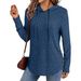 Fall/Winter Women's Fashion Brushed Long Sleeve T-Shirt With Hooded Casual Side Buttons And Drawstring Tops_ecoleips.com