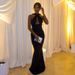New Fashion Sexy Sleeveless Hollow Out Backless Pearl Chain Waist Slimming Bodycon Dress For Women 2024_ecoleips.com