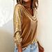 Women's Clothing Women's Velvet Turtleneck Sequin Patchwork Long Sleeve Top Fashion Style For Formal & Casual For Women_ecoleips.com