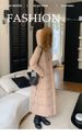 Women's Extra-Long Hooded Winter Coat, Slim-Fit Puffer Jacket, Thickened Polyester Trench Coat For Cold Weather_ecoleips.com